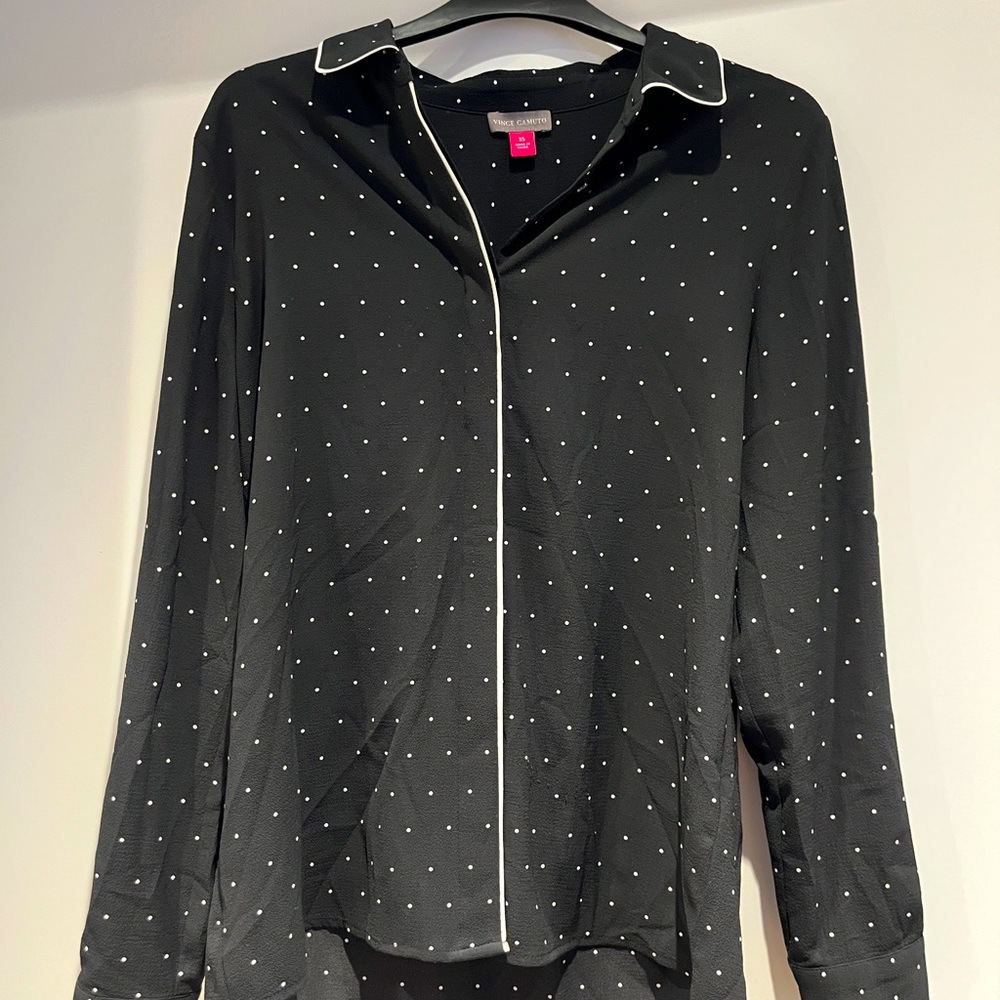 Vintage polka dot silk blouse